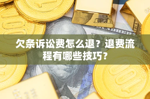 武汉欠条诉讼费怎么退？退费流程有哪些技巧？