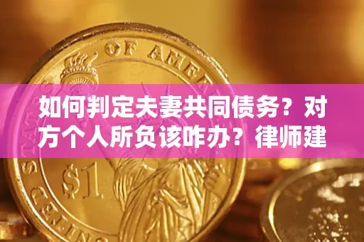 武汉如何判定夫妻共同债务？对方个人所负该咋办？律师建议