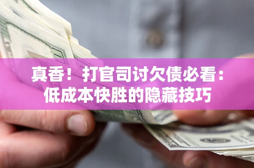 武汉真香！打官司讨欠债必看：低成本快胜的隐藏技巧