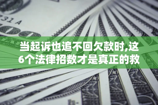 武汉当起诉也追不回欠款时,这6个法律招数才是真正的救命稻草