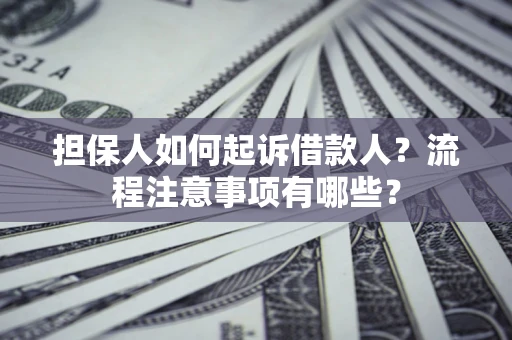 武汉担保人如何起诉借款人？流程注意事项有哪些？