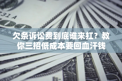 武汉欠条诉讼费到底谁来扛？教你三招低成本要回血汗钱